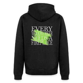 cool chainsaw grab carpenter sayings - Unisex Premium Organic Zip Hoodie - black - Back - Nico (187cm)