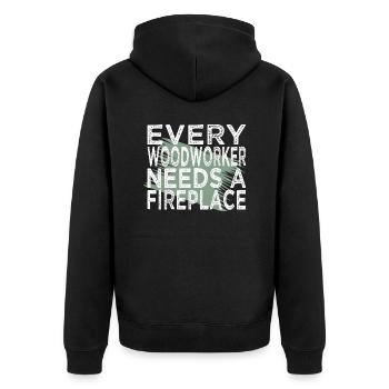 present idea funny carpenter carpenter jokes - Unisex Premium Bio Zip Hoodie - Schwarz - Hinten - Nico (187cm)