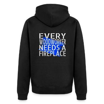 hearbeat quote arborists badge arboriculture love - Unisex Premium Organic Zip Hoodie - black - Back - Nico (187cm)
