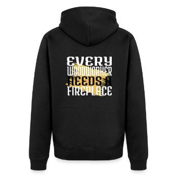 tronçonneuse charpentier casque de sécurité humour abattage - Veste à capuche bio Premium Unisexe - noir - Dos - Nico (187cm)