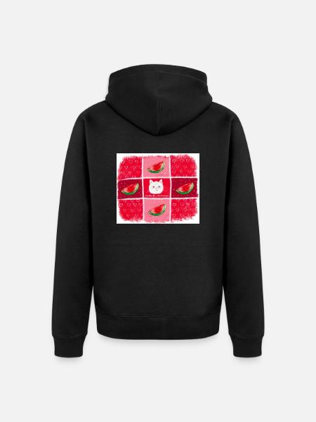 Pastèque aux fruits d’été - Veste à capuche bio Premium Unisexe - noir