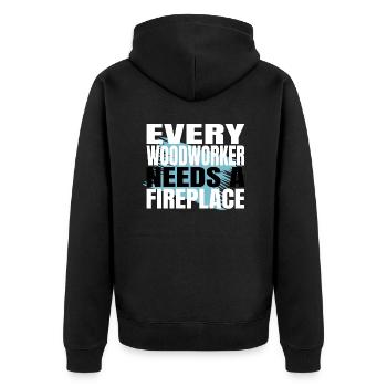 arborists carpenter saw carpenter funny - Unisex Premium Bio Zip Hoodie - Schwarz - Hinten - Nico (187cm)