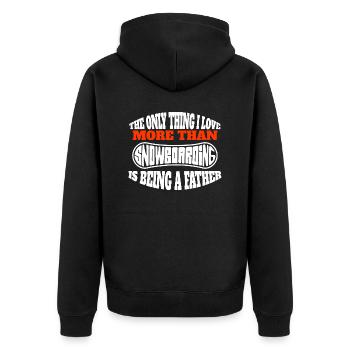Snowboard Vater Wintersport Snowboardfahrer Papa - Unisex Premium Bio Zip Hoodie - Schwarz - Hinten - Nico (187cm)