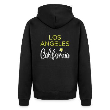 Los Angeles California - Veste à capuche bio Premium Unisexe - noir - Dos - Nico (187cm)