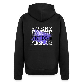 chainsaw jokes arboriculture - Unisex Premium Organic Zip Hoodie - black - Back - Nico (187cm)