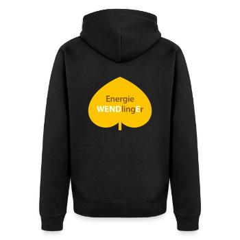 Energie WENDlingEr - Unisex Premium Bio Zip Hoodie - Schwarz - Hinten - Nico (187cm)