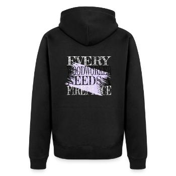 carpenter funny humor carpentry hobbyists - Unisex Premium Bio Zip Hoodie - Schwarz - Hinten - Nico (187cm)