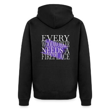 birthday present chainsaw grab - Unisex Premium Organic Zip Hoodie - black - Back - Nico (187cm)