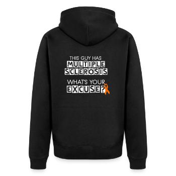 This Guy Has Multiple Sclerosis - Unisex Premium Organic Zip Hoodie - black - Back - Nico (187cm)