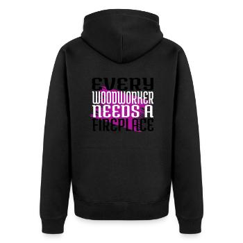 cabinetmaker woodworker arboriculturist cutter - Unisex Premium Bio Zip Hoodie - Schwarz - Hinten - Nico (187cm)