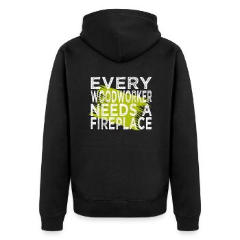 proud carpenter skull tshirts statement blogger - Unisex Premium Bio Zip Hoodie - Schwarz - Hinten - Nico (187cm)