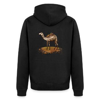 Camel - Unisex Premium Organic Zip Hoodie - black - Back - Nico (187cm)