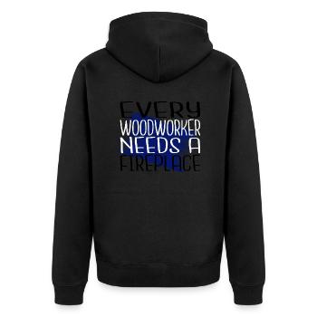 jokes tree job union carpenter woodworking sayings - Unisex Premium Organic Zip Hoodie - black - Back - Nico (187cm)