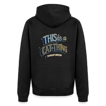 birthday present idea mammal pet lover black - Unisex Premium Bio Zip Hoodie - Schwarz - Hinten - Nico (187cm)