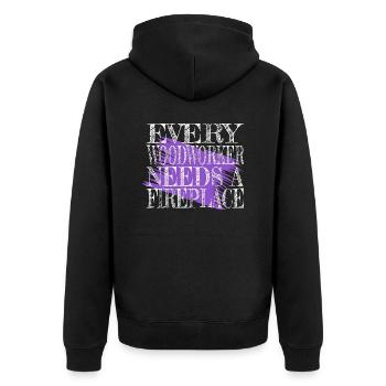 jokes tree feller gift joke cutter jackhammer - Unisex Premium Bio Zip Hoodie - Schwarz - Hinten - Nico (187cm)