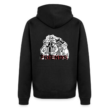 ZoffArt FRIENDS - Unisex Premium Bio Zip Hoodie - Schwarz - Hinten - Nico (187cm)