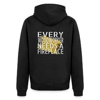 birthday gift birthday present idea felling - Unisex Premium Bio Zip Hoodie - Schwarz - Hinten - Nico (187cm)