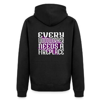 funny sayings fun statement - Unisex Premium Organic Zip Hoodie - black - Back - Nico (187cm)