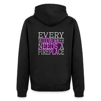 birthday present idea forest work gift idea - Unisex Premium Bio Zip Hoodie - Schwarz - Hinten - Nico (187cm)