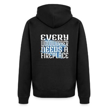 birthday present idea carpenter saw dad fun gift - Unisex Premium Organic Zip Hoodie - black - Back - Nico (187cm)