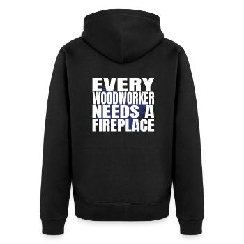 mason men a carpenters prayer tshirts forestry - Unisex Premium Bio Zip Hoodie - Schwarz - Hinten - Nico (187cm)