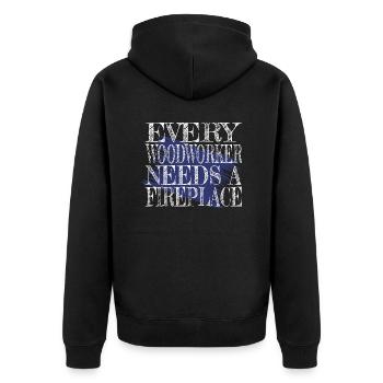 Funny Sayings Woodcutter Quote Lumber - Unisex Premium Organic Zip Hoodie - black - Back - Nico (187cm)
