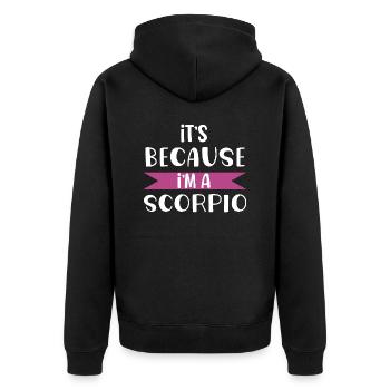 Scorpio horoscope zodiac sign astrology women men - Veste à capuche bio Premium Unisexe - noir - Dos - Nico (187cm)