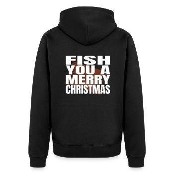 Tournois de pêche Cadeau de Noël mignon - Veste à capuche bio Premium Unisexe - noir - Dos - Nico (187cm)