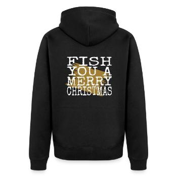 fishing tournaments bass fishing tshirts - Unisex Premium Bio Zip Hoodie - Schwarz - Hinten - Nico (187cm)