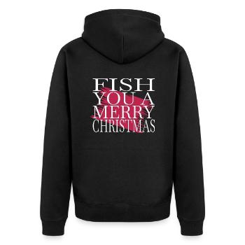birthday present bedroom beard fisherman fishes - Unisex Premium Organic Zip Hoodie - black - Back - Nico (187cm)