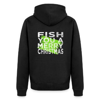 Bodybuilding Angling Gift Idea Comic Joke Fish - Unisex Premium Organic Zip Hoodie - black - Back - Nico (187cm)