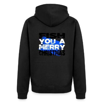 funny sayings adorable fish geek gift - Unisex Premium Organic Zip Hoodie - black - Back - Nico (187cm)