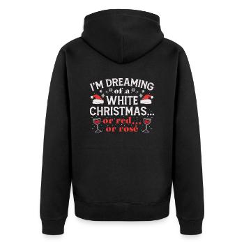 Frohe Weihnachten Weiße Weihnacht Weinglas Wein - Unisex Premium Bio Zip Hoodie - Schwarz - Hinten - Nico (187cm)