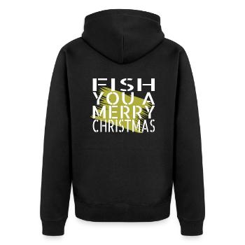 dinosaur lover birthday present baby fishing rod - Unisex Premium Bio Zip Hoodie - Schwarz - Hinten - Nico (187cm)