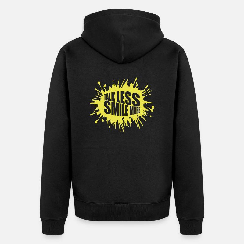 parler moins sourire plus - Veste à capuche bio Premium Unisexe - noir