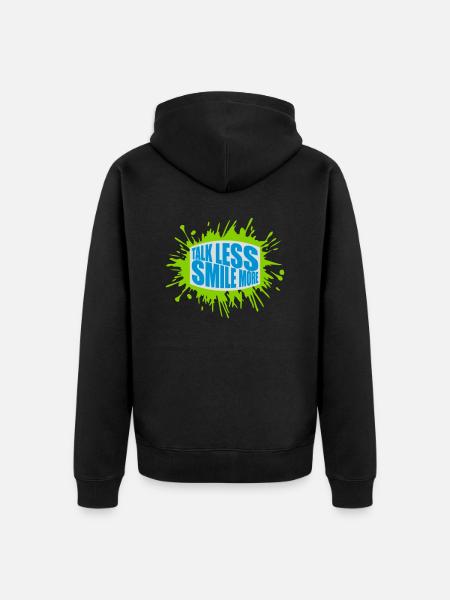 talk less smile more - Unisex Premium Organic Zip Hoodie - black