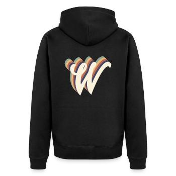 lettre w - Veste à capuche bio Premium Unisexe - noir - Dos - Nico (187cm)