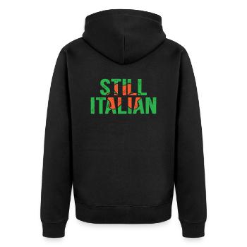 Still Italian - Unisex Premium Bio Zip Hoodie - Schwarz - Hinten - Nico (187cm)