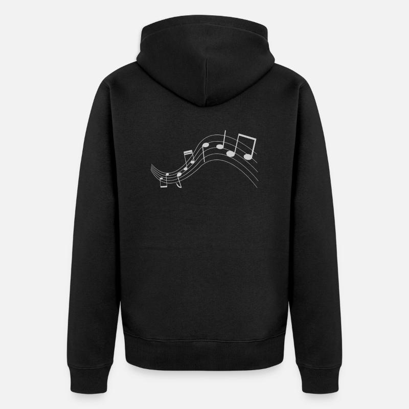 T-shirt Notes de musique - Veste à capuche bio Premium Unisexe - noir