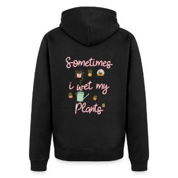 JARDINAGE I Parfois, je mouille mes plantes - Veste à capuche bio Premium Unisexe - noir - Dos - Nico (187cm)