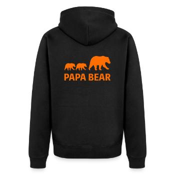 Papa Bear Father Father's Day - Unisex Premium Organic Zip Hoodie - black - Back - Nico (187cm)