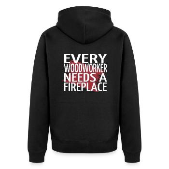 chainsaw sayings jokes union carpenter job - Unisex Premium Organic Zip Hoodie - black - Back - Nico (187cm)