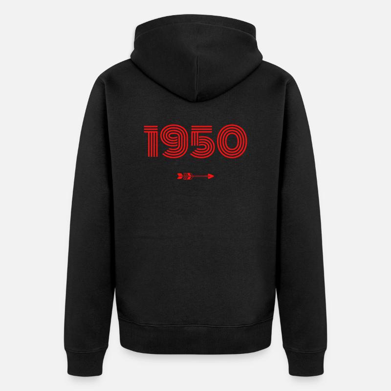 Né en 1950 - Veste à capuche bio Premium Unisexe - noir