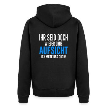 Lehrer Lustiger Spruch Erzieher Beruf - Unisex Premium Bio Zip Hoodie - Schwarz - Hinten - Nico (187cm)