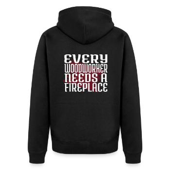 lumberman sexy carpenter tshirts - Unisex Premium Bio Zip Hoodie - Schwarz - Hinten - Nico (187cm)