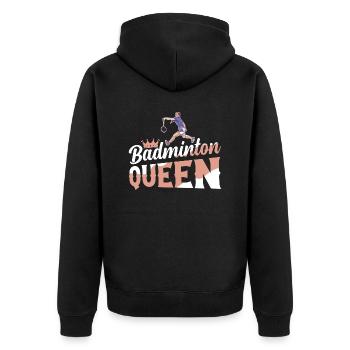 Badminton Queen Woman Girl Player - Veste à capuche bio Premium Unisexe - noir - Dos - Nico (187cm)
