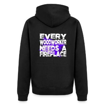 dad sayings forest work carpenter statement - Unisex Premium Bio Zip Hoodie - Schwarz - Hinten - Nico (187cm)