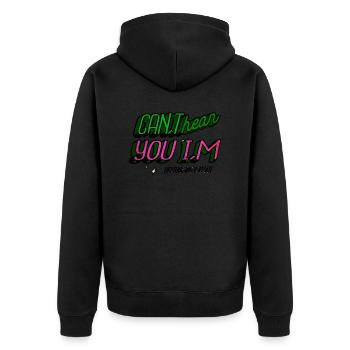 planets gift idea telescope geek - Unisex Premium Bio Zip Hoodie - Schwarz - Hinten - Nico (187cm)
