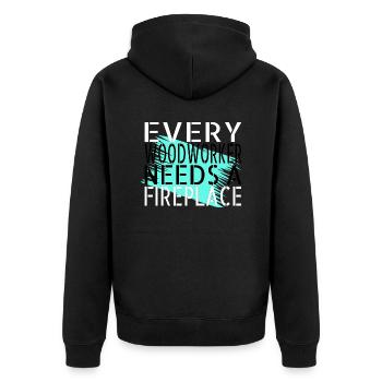 Carpentry Mason Forester Funny Quote Tree Feller - Unisex Premium Organic Zip Hoodie - black - Back - Nico (187cm)