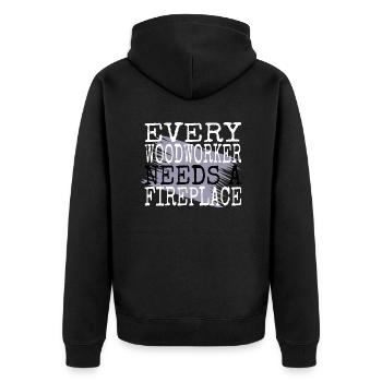 carpenter joke arborists carpenter funny - Unisex Premium Bio Zip Hoodie - Schwarz - Hinten - Nico (187cm)